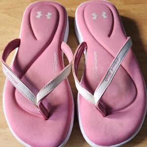 Under Armour Pink and White Sandals